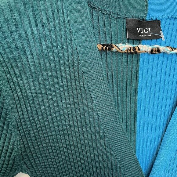 Vici Calloway Double Take Ribbed Colorblock Button Front Ribbed Midi Dress NWOT - Picture 3 of 3